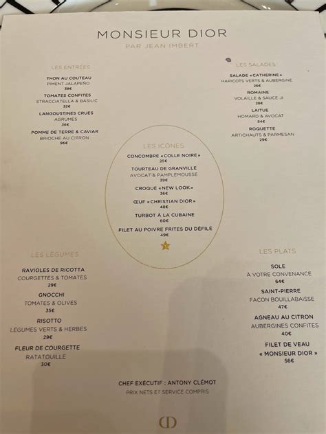 dior restaurant france|Dior restaurant menu.